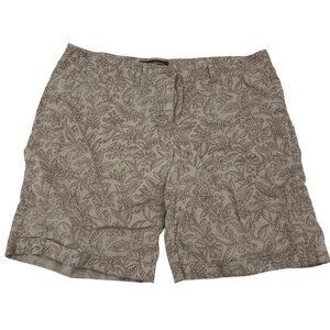 Tommy Bahama Womens Floral Print Cotton Shorts Size‎ 8 Beige & Brown Lightweight